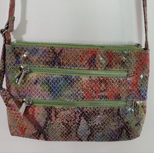 HOBO Red and Pink Crossbody Bag with Vibrant Design